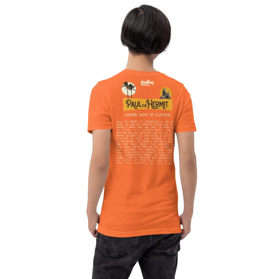 Paul the Hermit Unisex t-shirt - ORANGE - Image 3