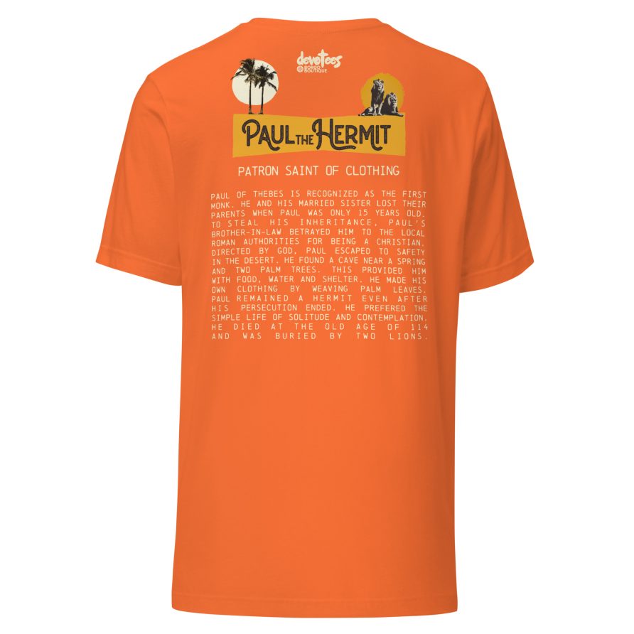 Paul the Hermit Unisex t-shirt - ORANGE - Image 5