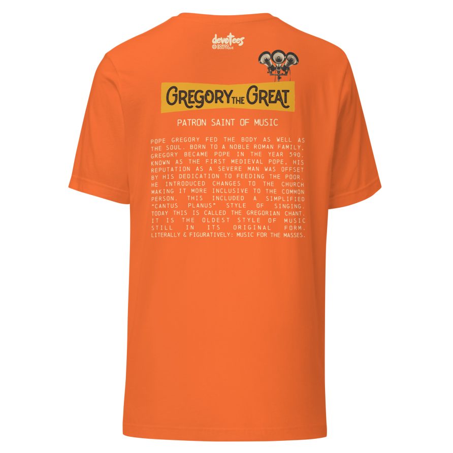 Gregory the Great Unisex t-shirt - ORANGE - Image 5