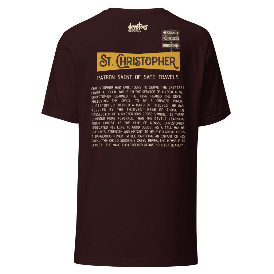 St. Christopher Unisex t-shirt - OXBLOOD BLACK - Image 5