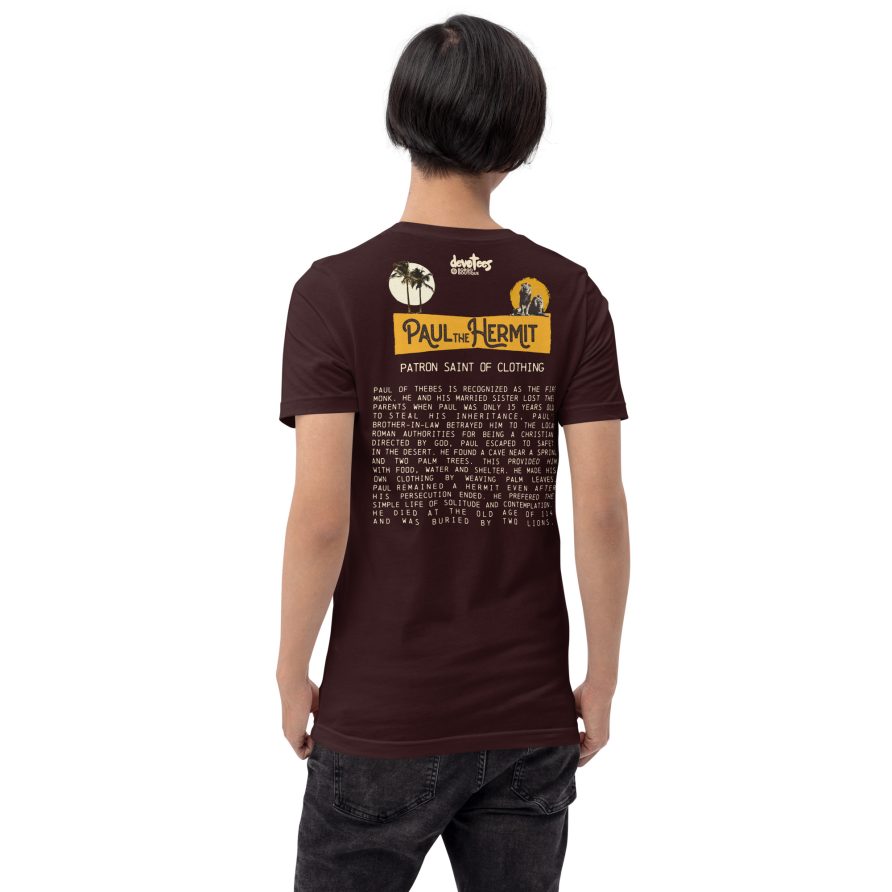 Paul the Hermit Unisex t-shirt - OXBLOOD BLACK - Image 3