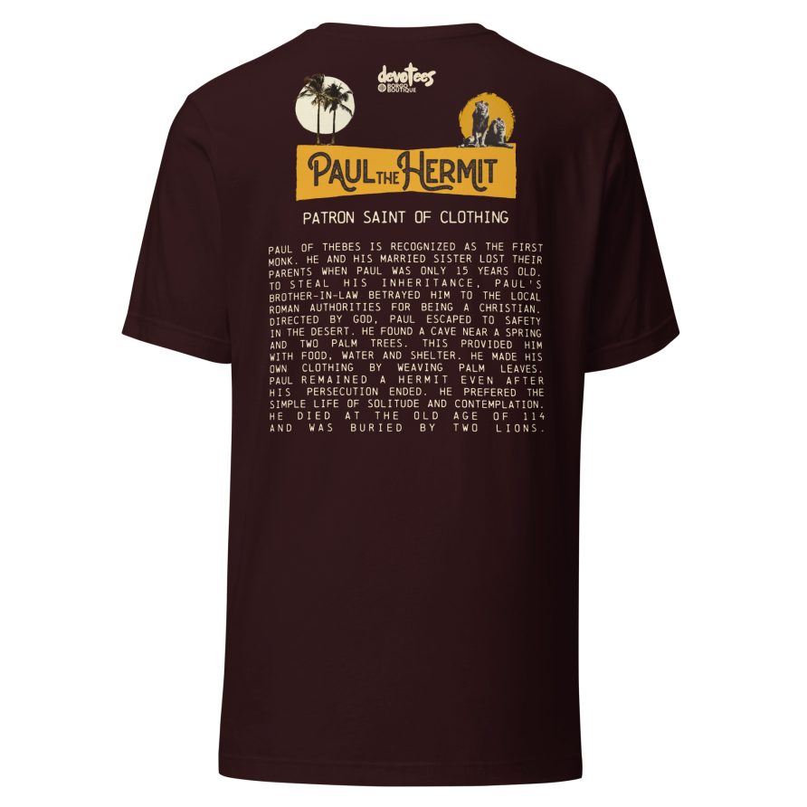 Paul the Hermit Unisex t-shirt - OXBLOOD BLACK - Image 5