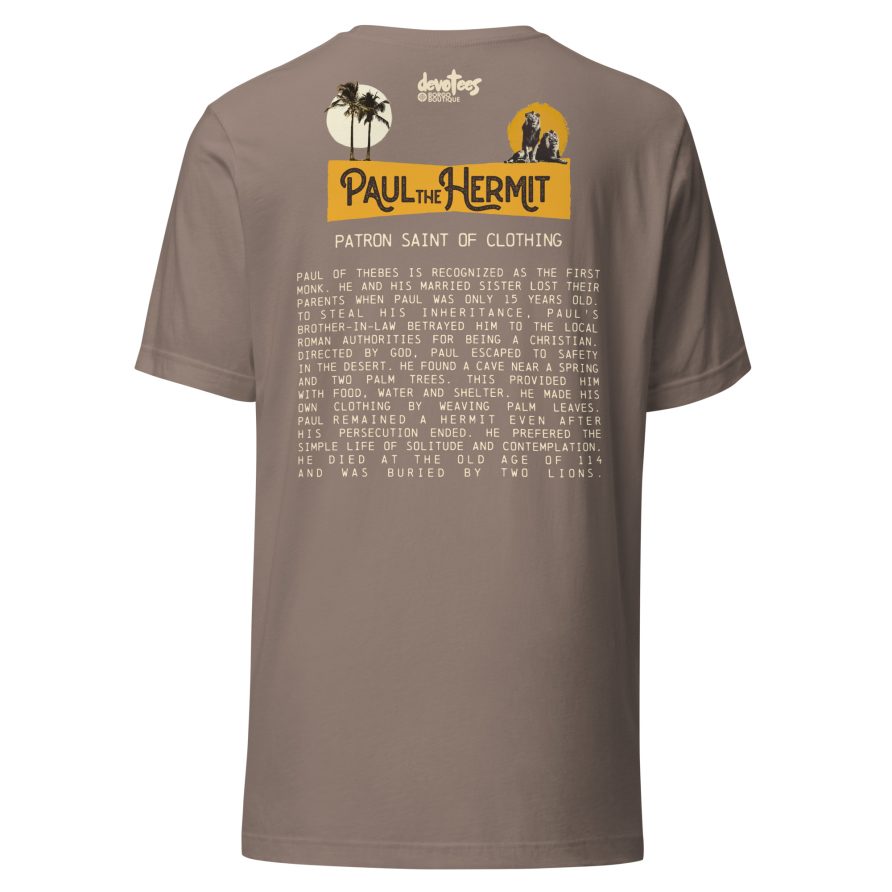 Paul the Hermit Unisex t-shirt - PEBBLE - Image 4