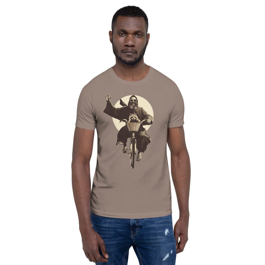 St. Francis Unisex t-shirt - PEBBLE - Image 2