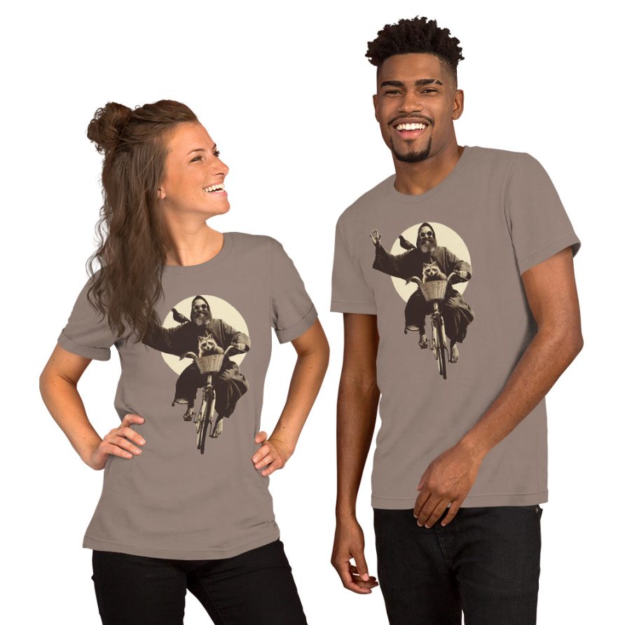 St. Francis Unisex t-shirt - PEBBLE - Image 4