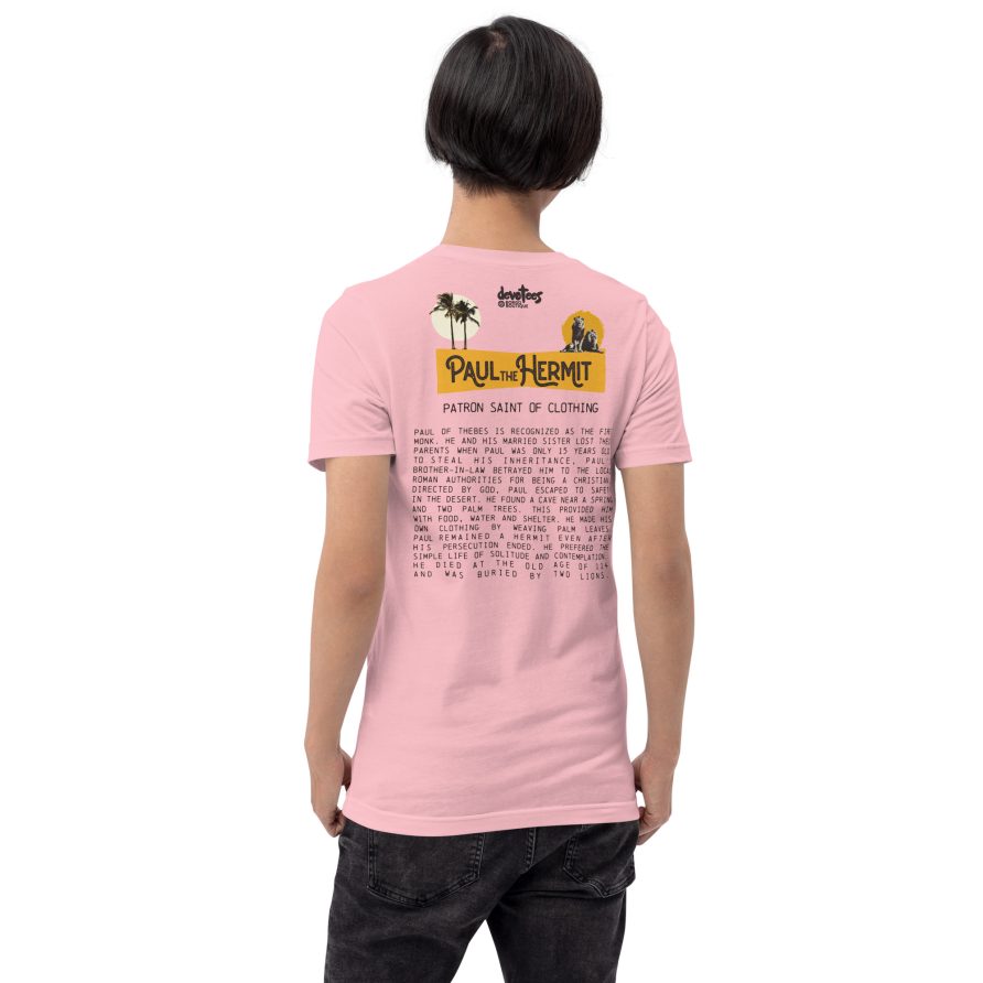 Paul the Hermit Unisex t-shirt - PINK - Image 3