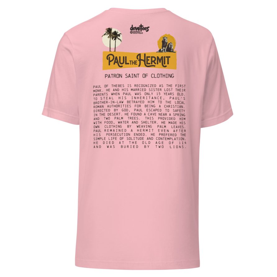 Paul the Hermit Unisex t-shirt - PINK - Image 5