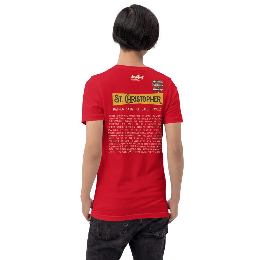 St. Christopher Unisex t-shirt - RED - Image 3
