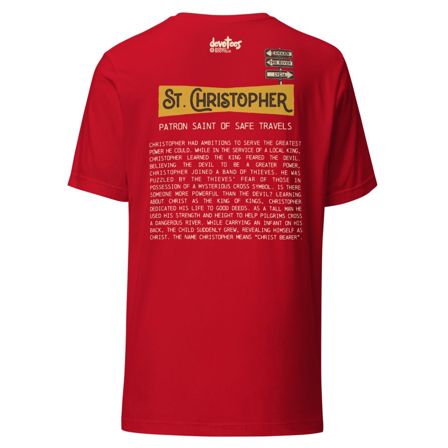 St. Christopher Unisex t-shirt - RED - Image 5