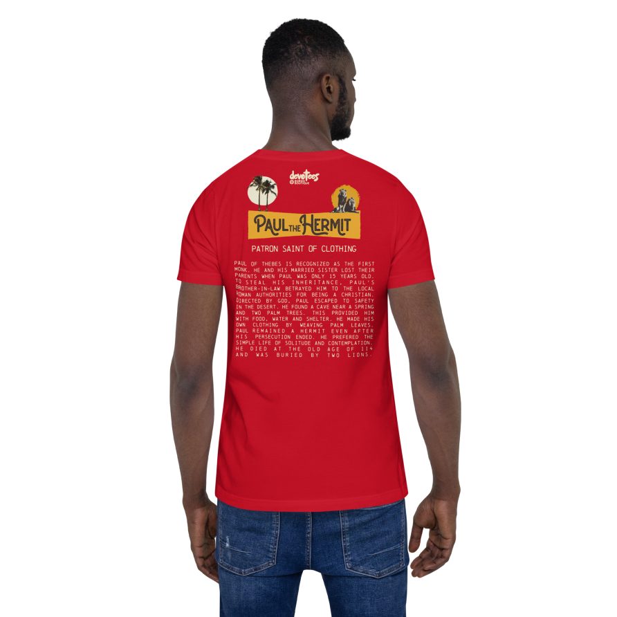 Paul the Hermit Unisex t-shirt - RED - Image 2