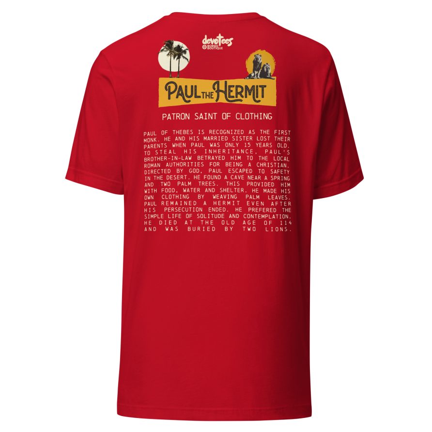 Paul the Hermit Unisex t-shirt - RED - Image 5