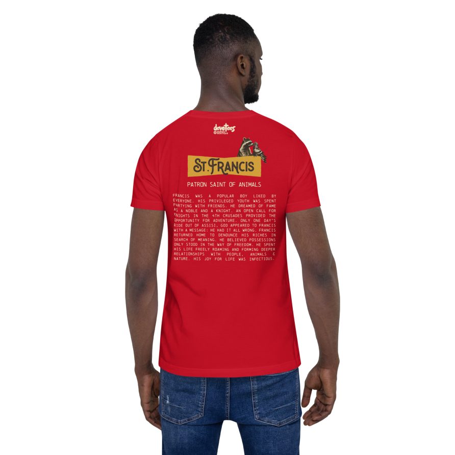 St. Francis Unisex t-shirt - RED - Image 3