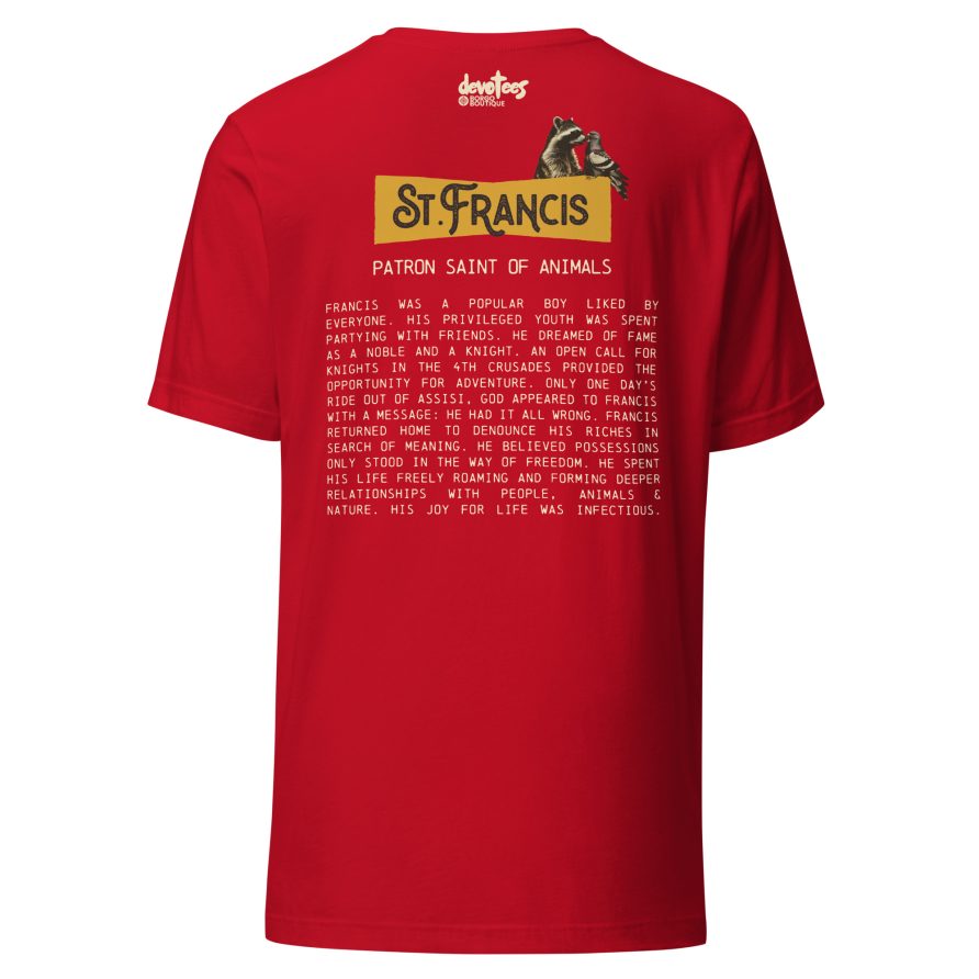 St. Francis Unisex t-shirt - RED - Image 5