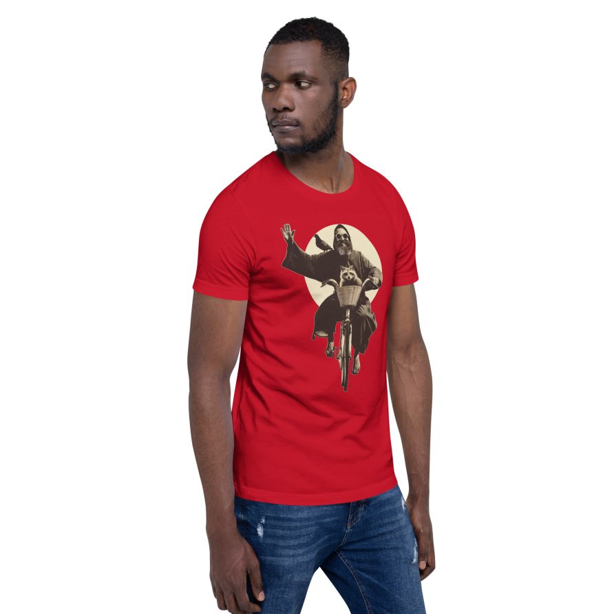 St. Francis Unisex t-shirt - RED - Image 2