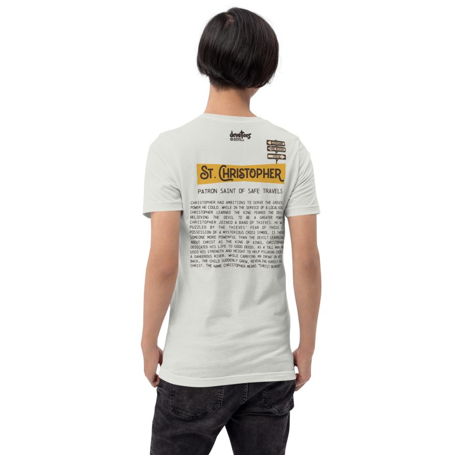 St. Christopher Unisex t-shirt - SILVER - Image 3