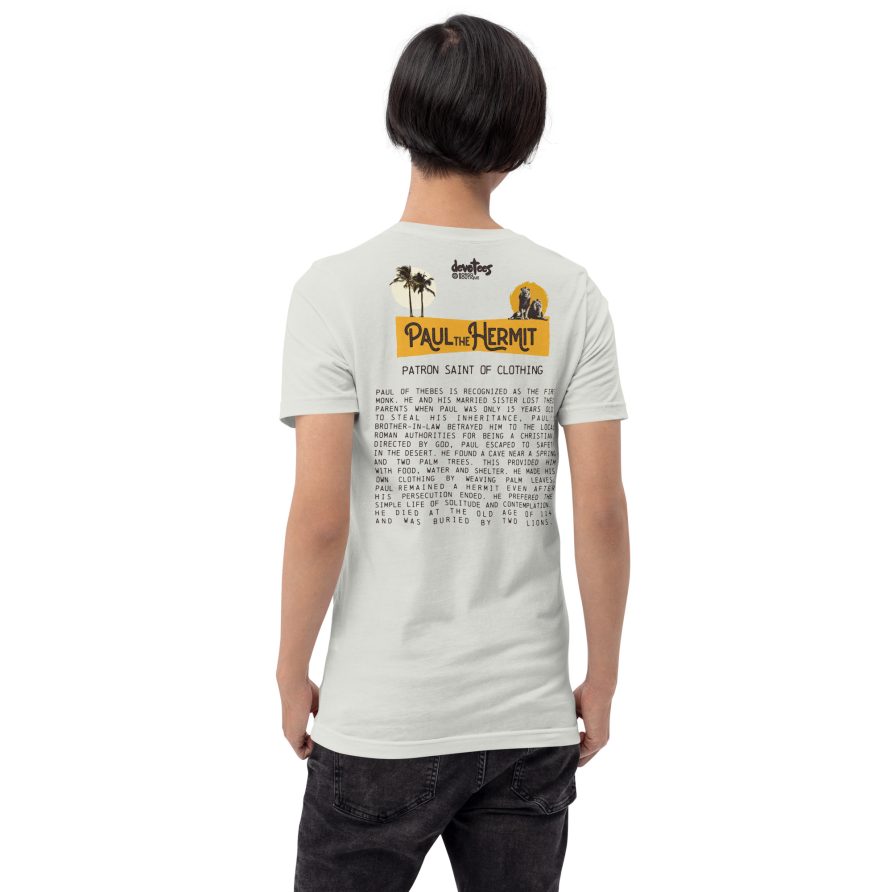 Paul the Hermit Unisex t-shirt - SILVER - Image 4