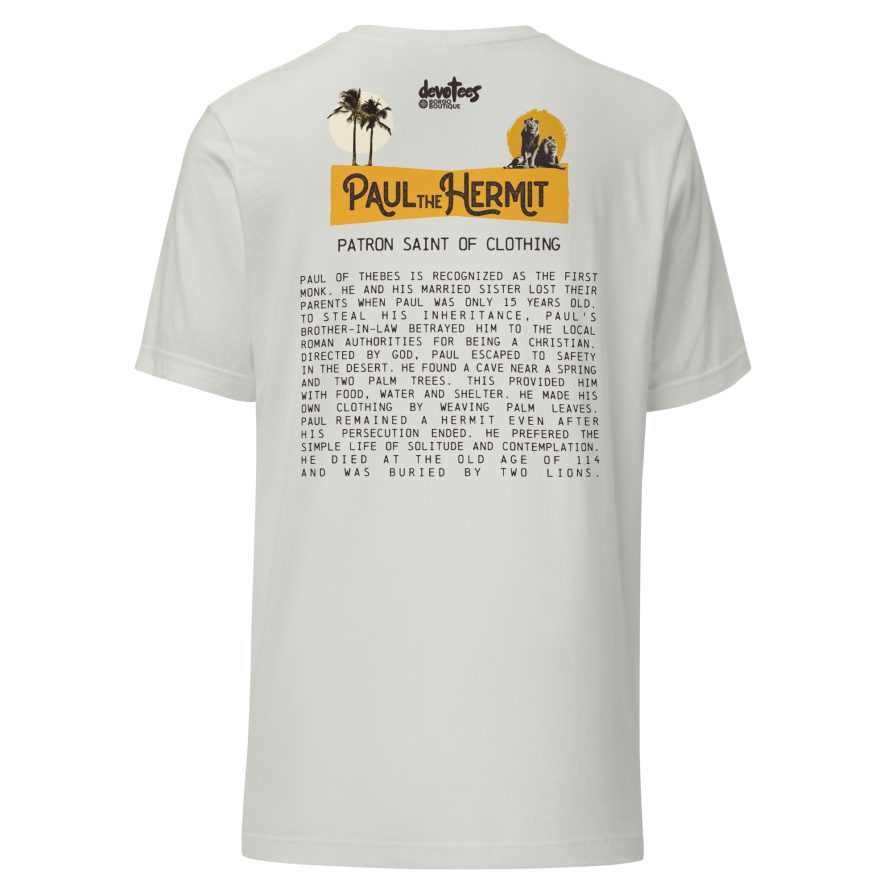 Paul the Hermit Unisex t-shirt - SILVER - Image 5