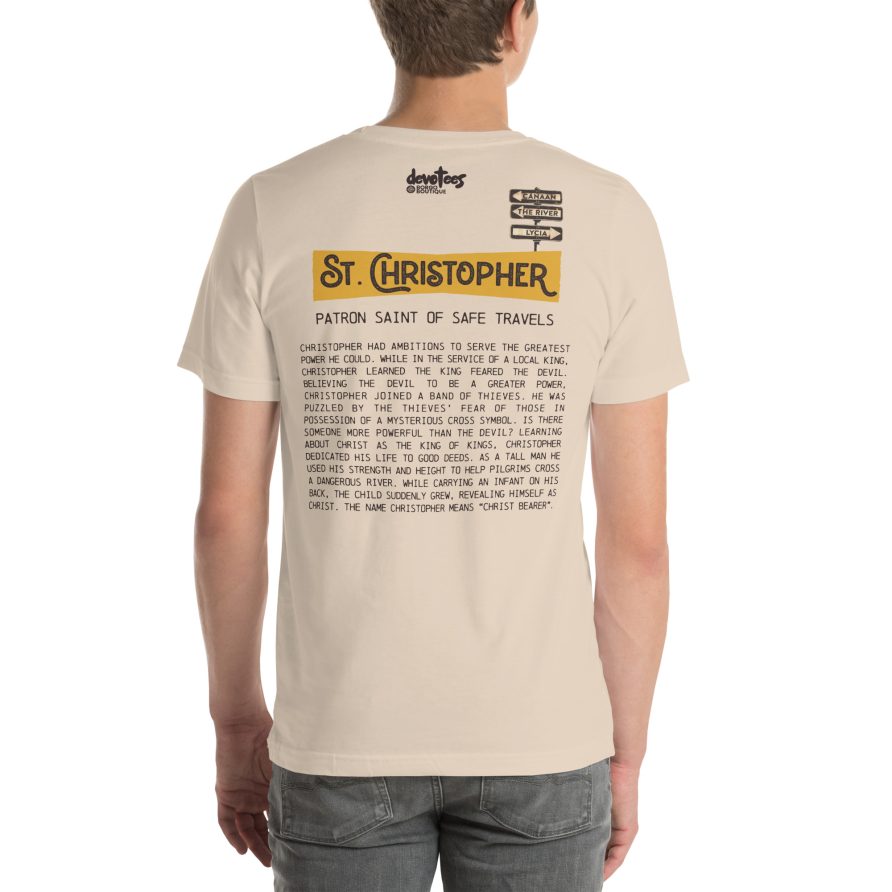 St. Christopher Unisex t-shirt - SOFT CREAM - Image 2