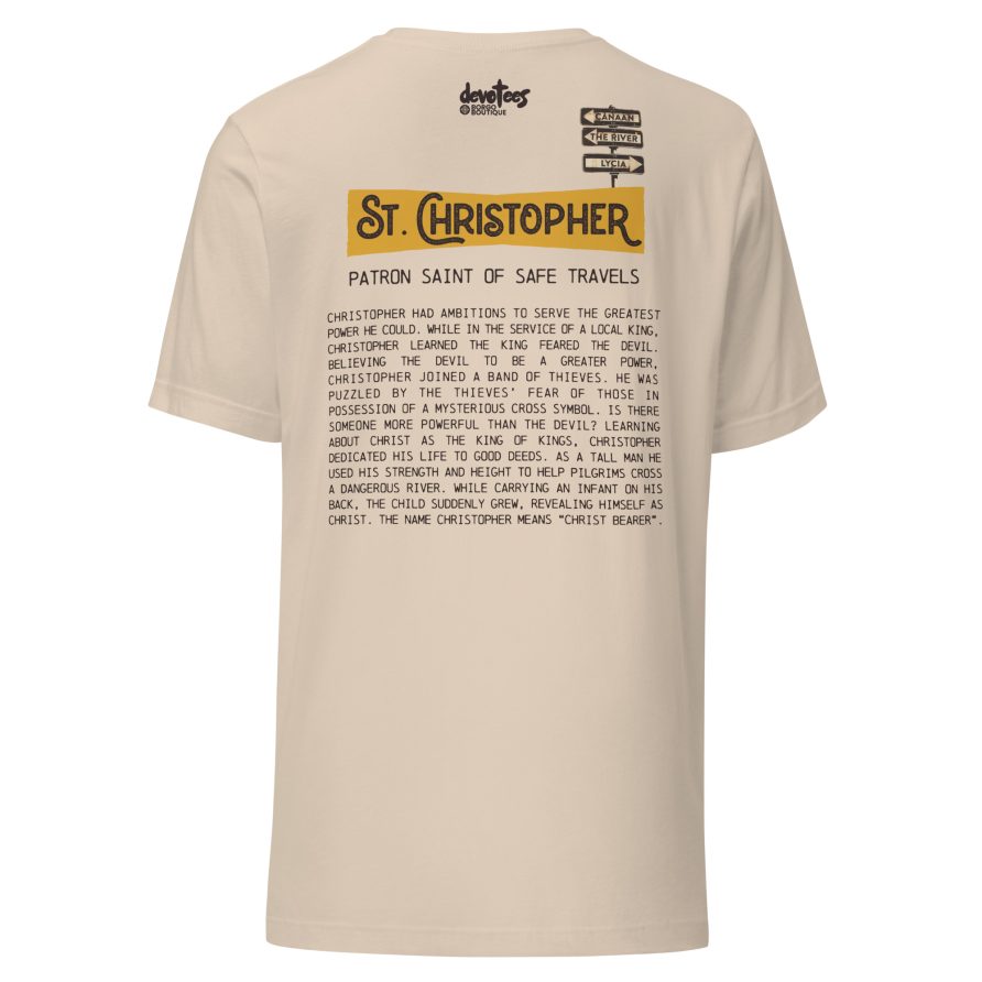 St. Christopher Unisex t-shirt - SOFT CREAM - Image 4