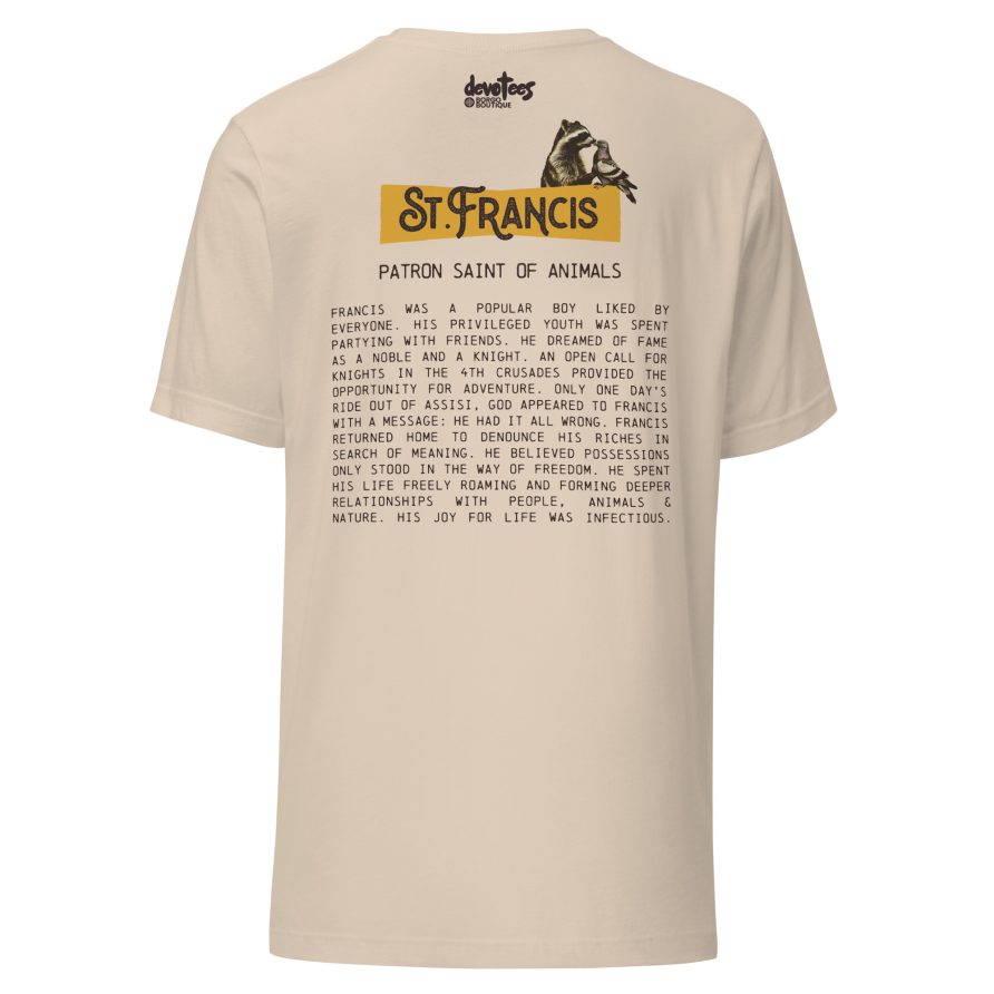 St. Francis Unisex t-shirt - SOFT CREAM - Image 5