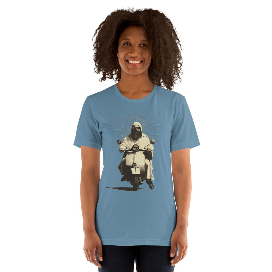 St. Christopher Unisex t-shirt - STEEL BLUE - Image 3