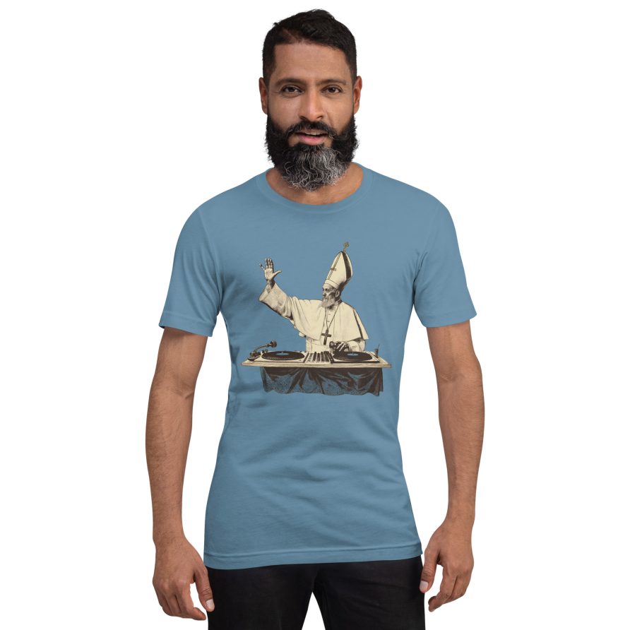 Gregory the Great Unisex t-shirt - STEEL BLUE - Image 2