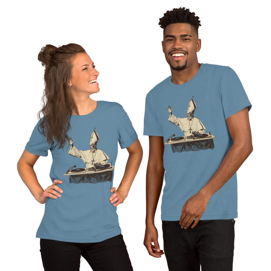 Gregory the Great Unisex t-shirt - STEEL BLUE - Image 4