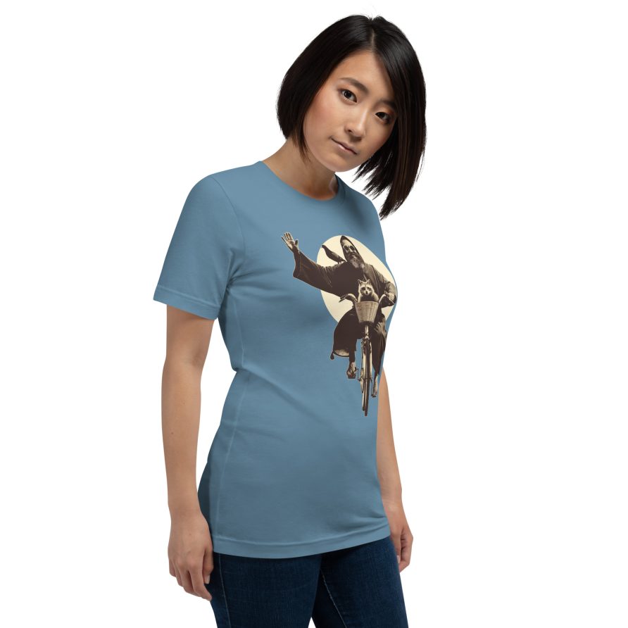 St. Francis Unisex t-shirt - STEEL BLUE - Image 4