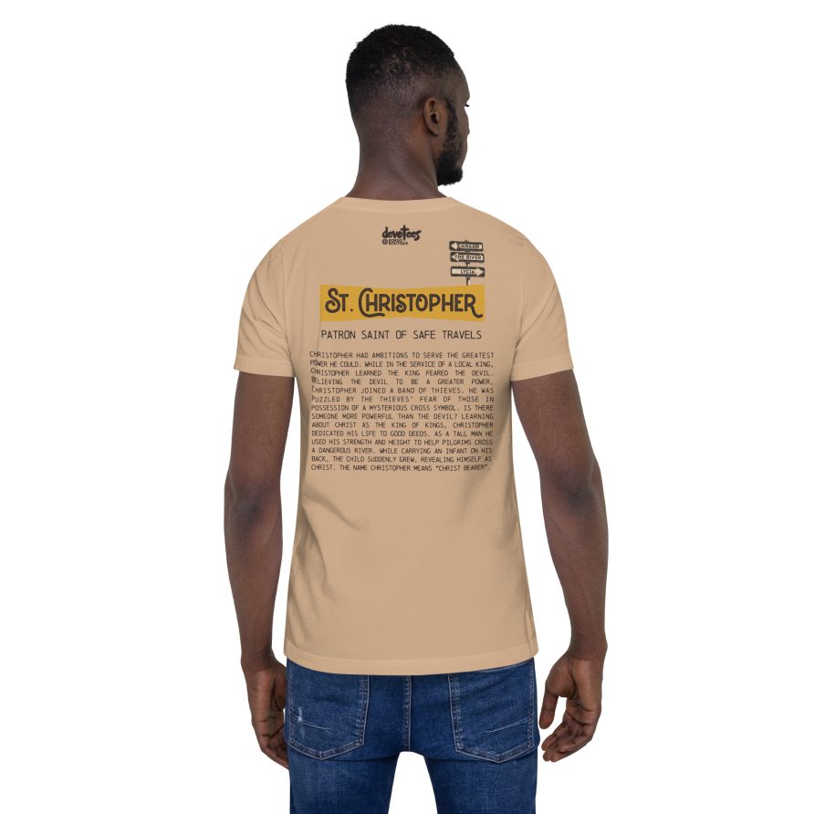 St. Christopher Unisex t-shirt – TAN - Image 4
