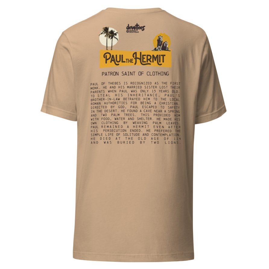 Paul the Hermit Unisex t-shirt - TAN - Image 5