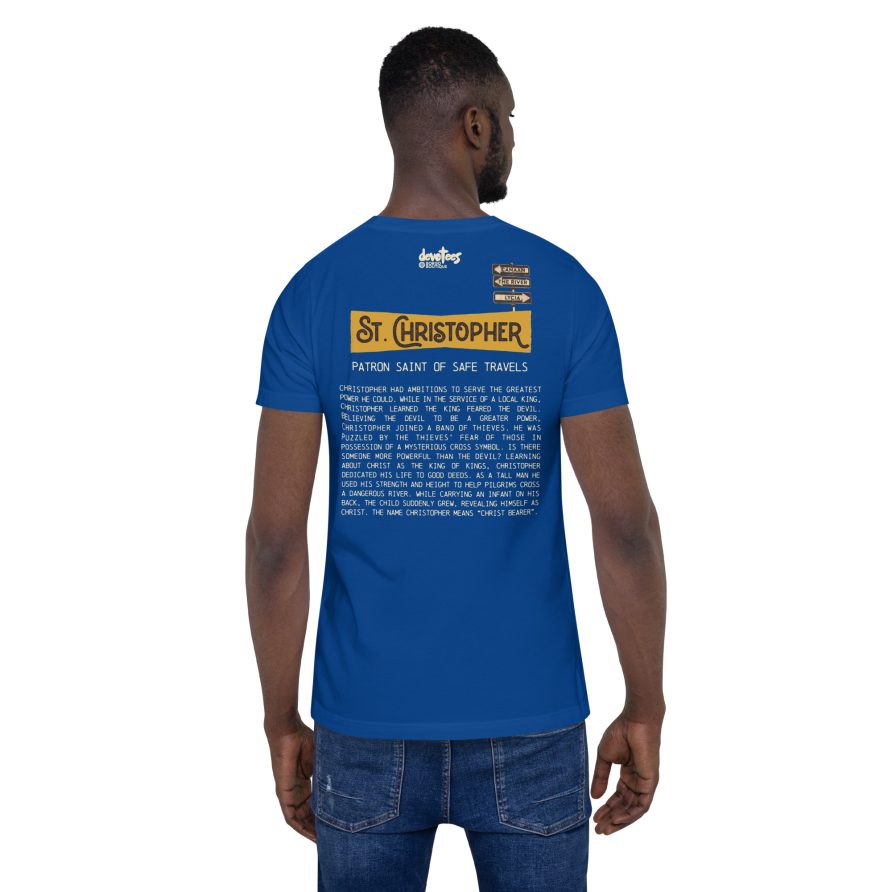 St. Christopher Unisex t-shirt - True Royal - Image 3