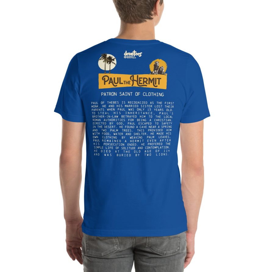 Paul the Hermit Unisex t-shirt - TRUE ROYAL - Image 3