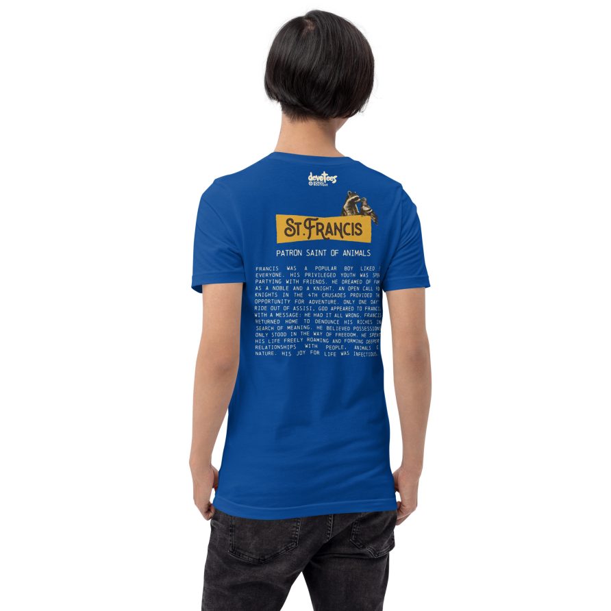 St. Francis Unisex t-shirt - TRUE ROYAL - Image 3