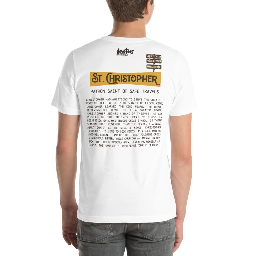 St. Christopher Unisex t-shirt - WHITE - Image 3