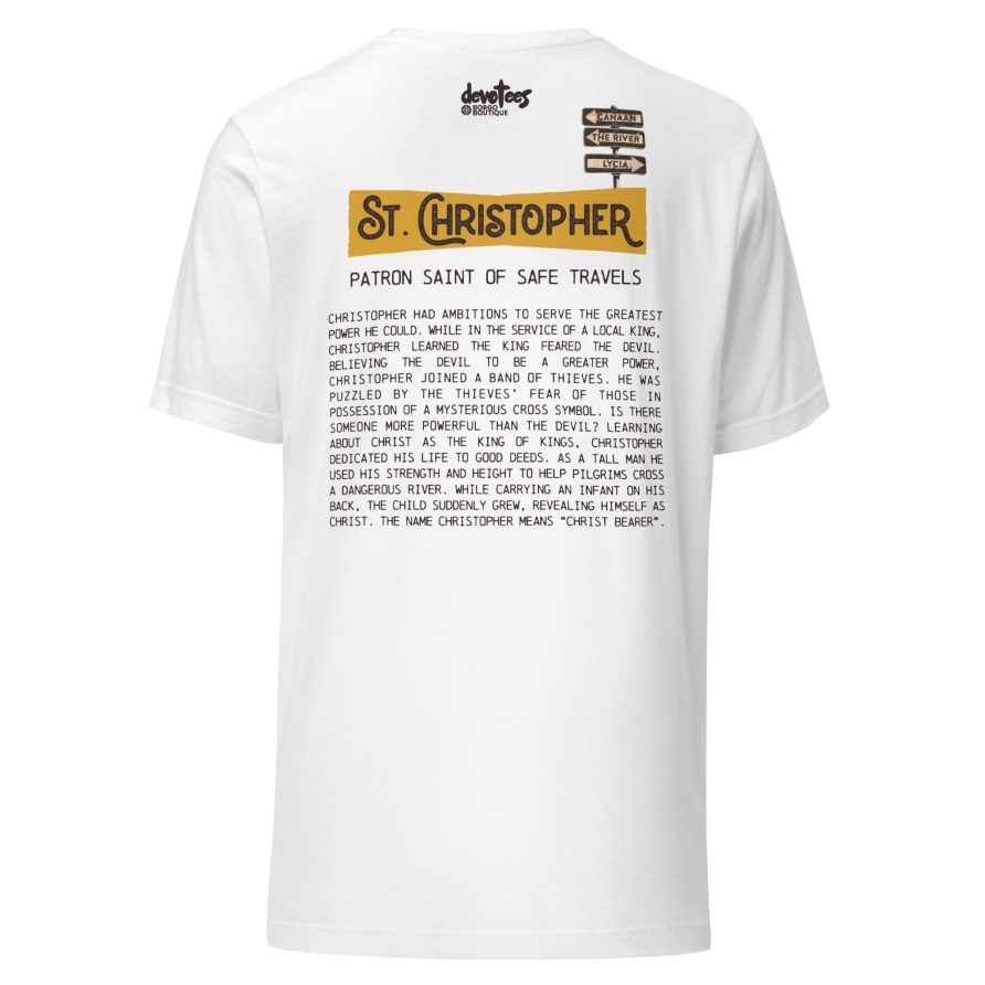 St. Christopher Unisex t-shirt - WHITE - Image 4