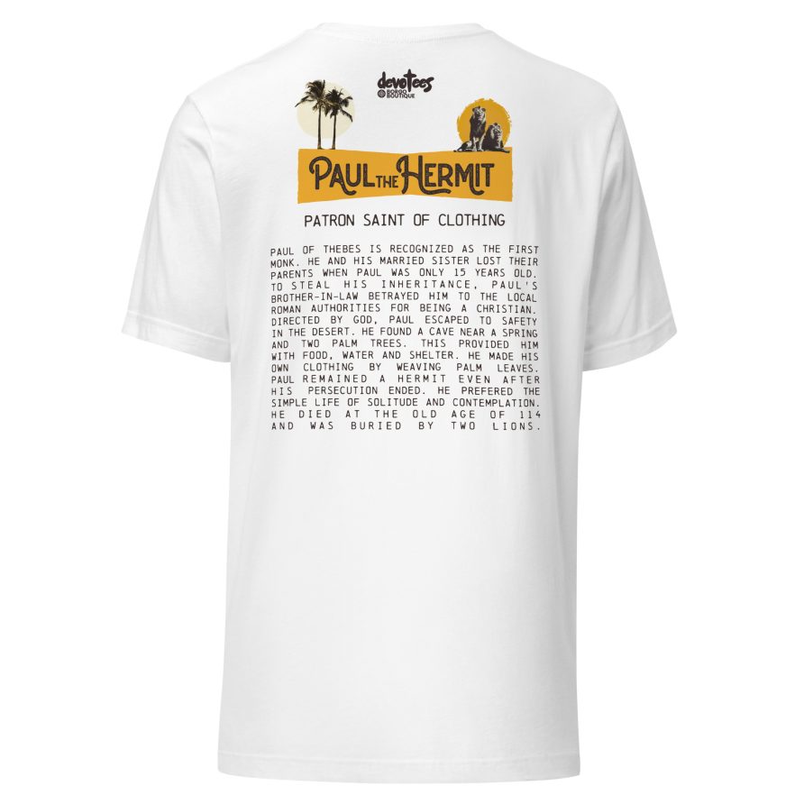Paul the Hermit Unisex t-shirt - WHITE - Image 5