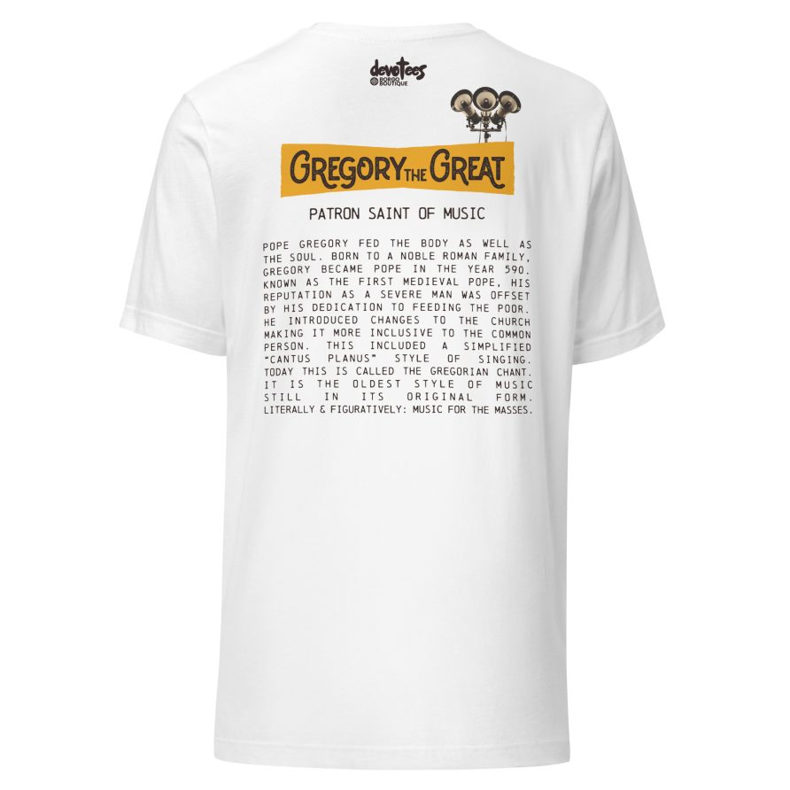 Gregory the Great Unisex t-shirt - WHITE - Image 5
