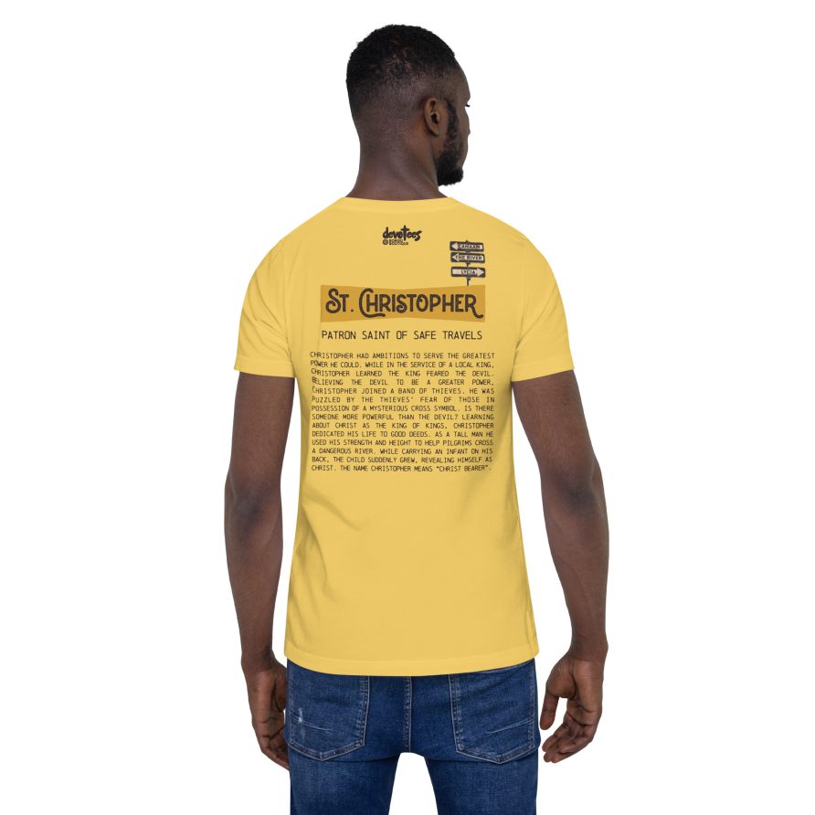 St. Christopher Unisex t-shirt - YELLOW - Image 3