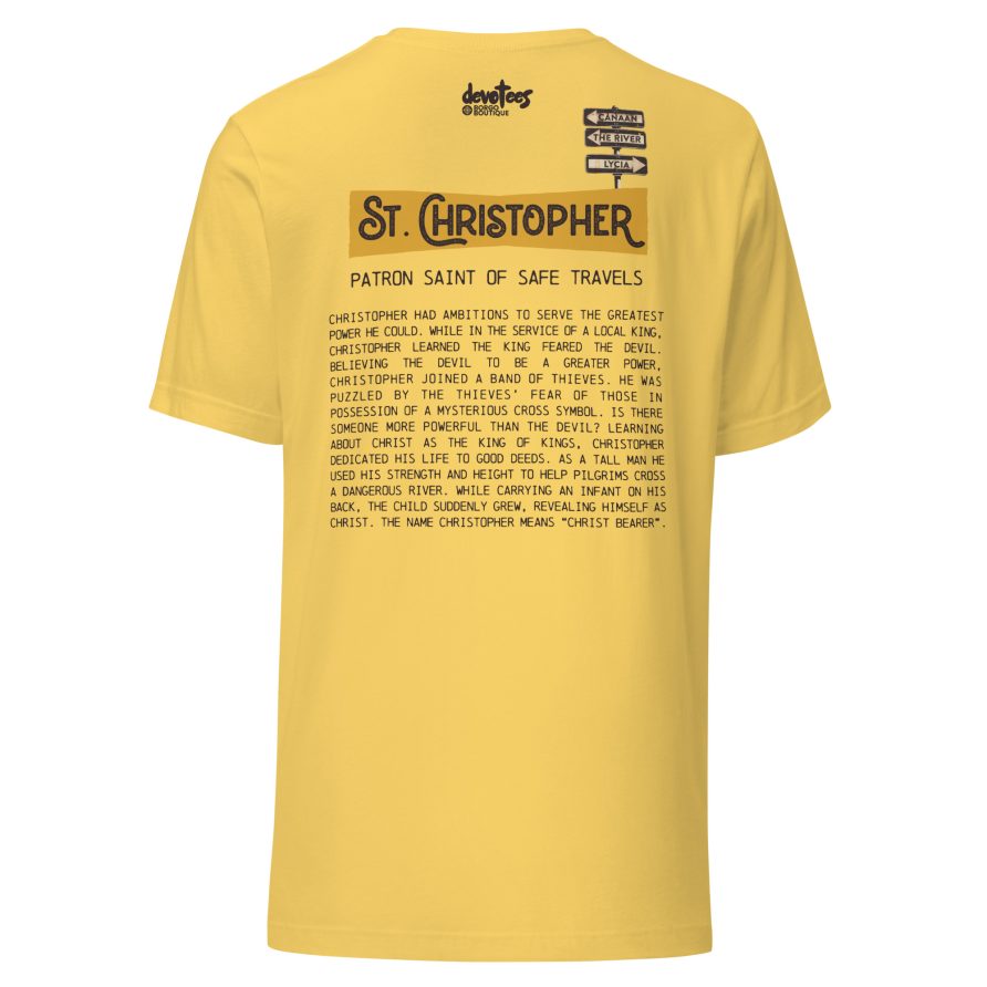 St. Christopher Unisex t-shirt - YELLOW - Image 5
