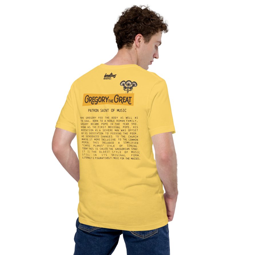 Gregory the Great Unisex t-shirt - YELLOW - Image 3